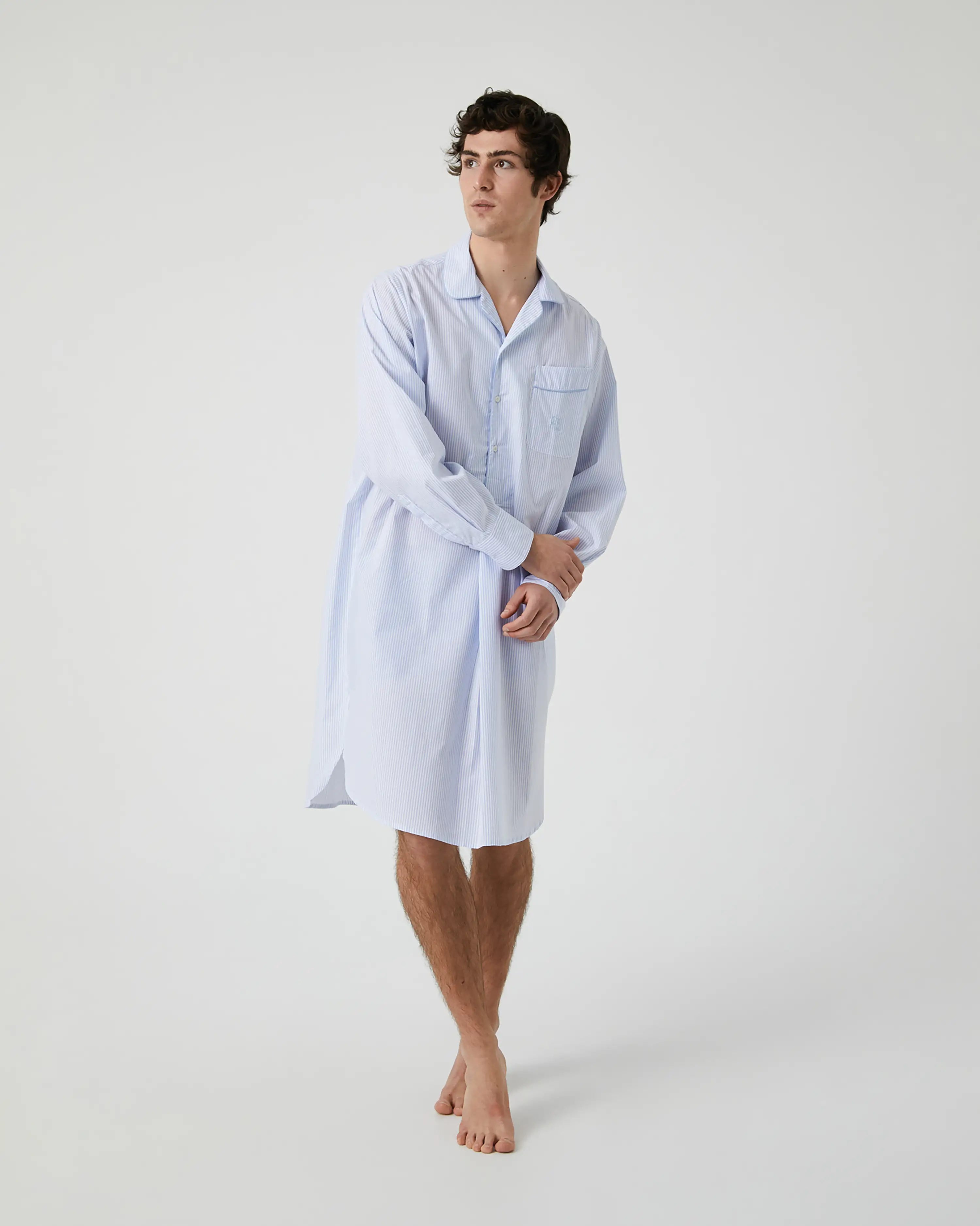 Camisón de Noche para Hombre en Tela de Algodón