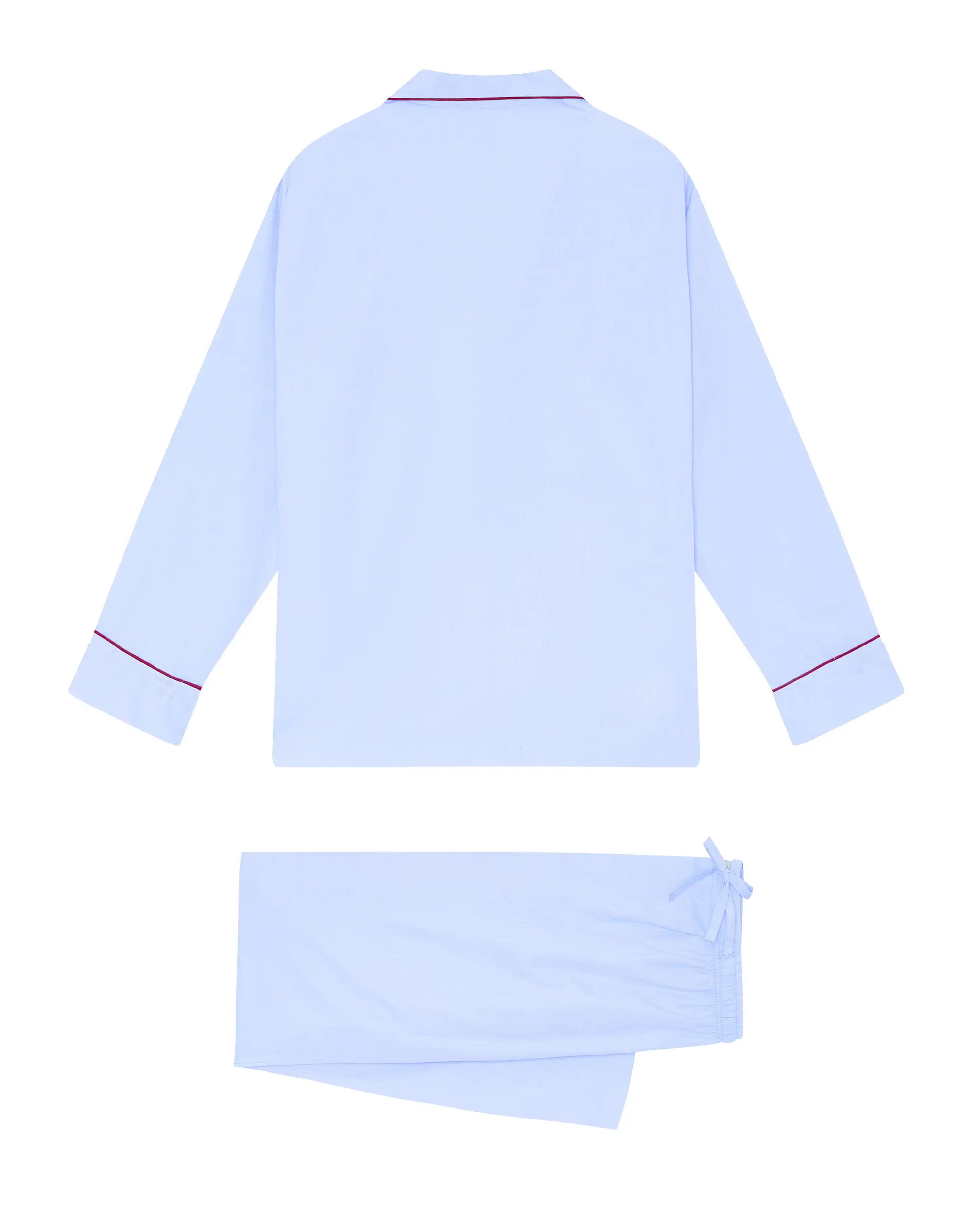 Pijama largo de hombre de tela azul claro