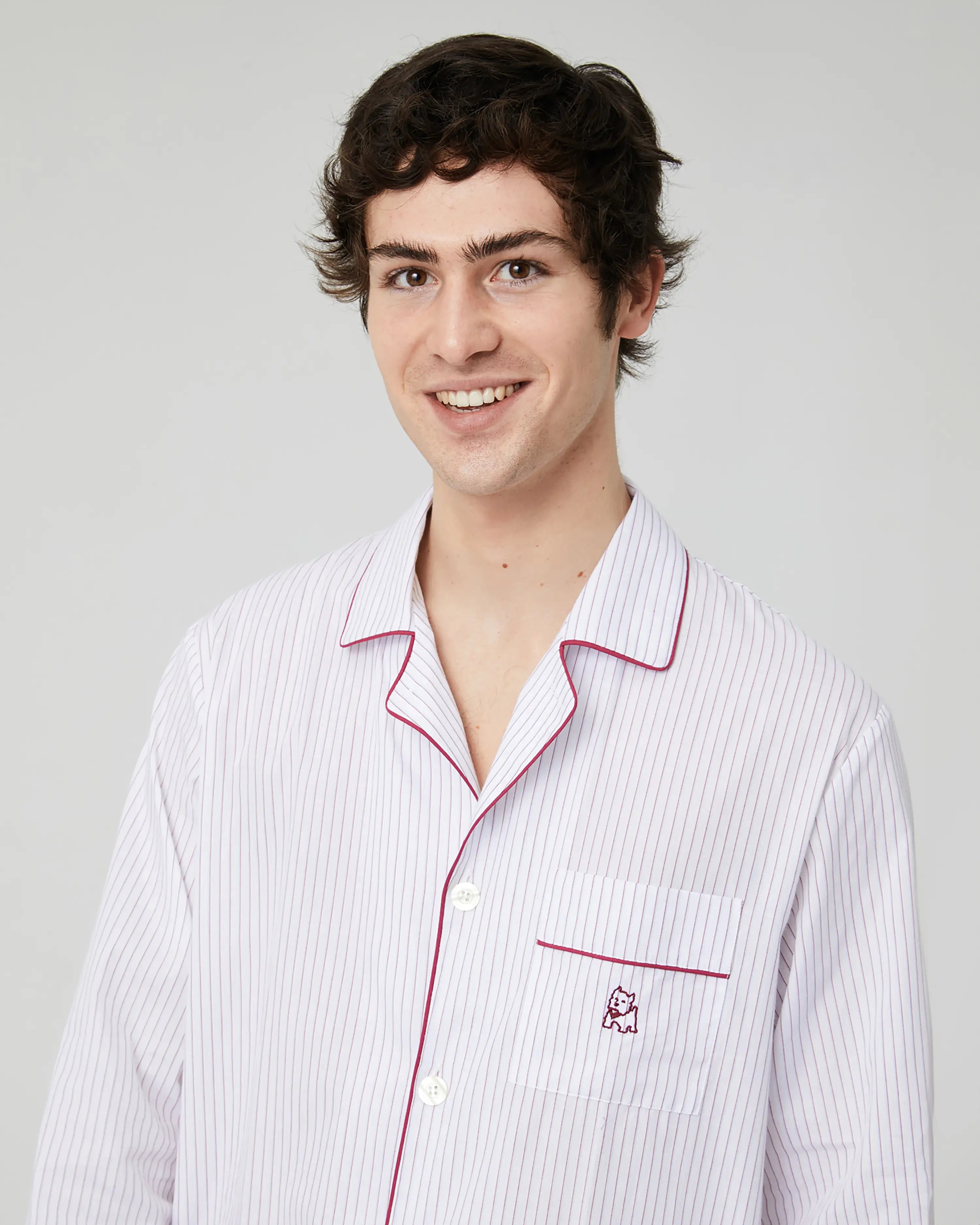 Pijama largo de hombre Kiff Kiff de tela con raya bicolor