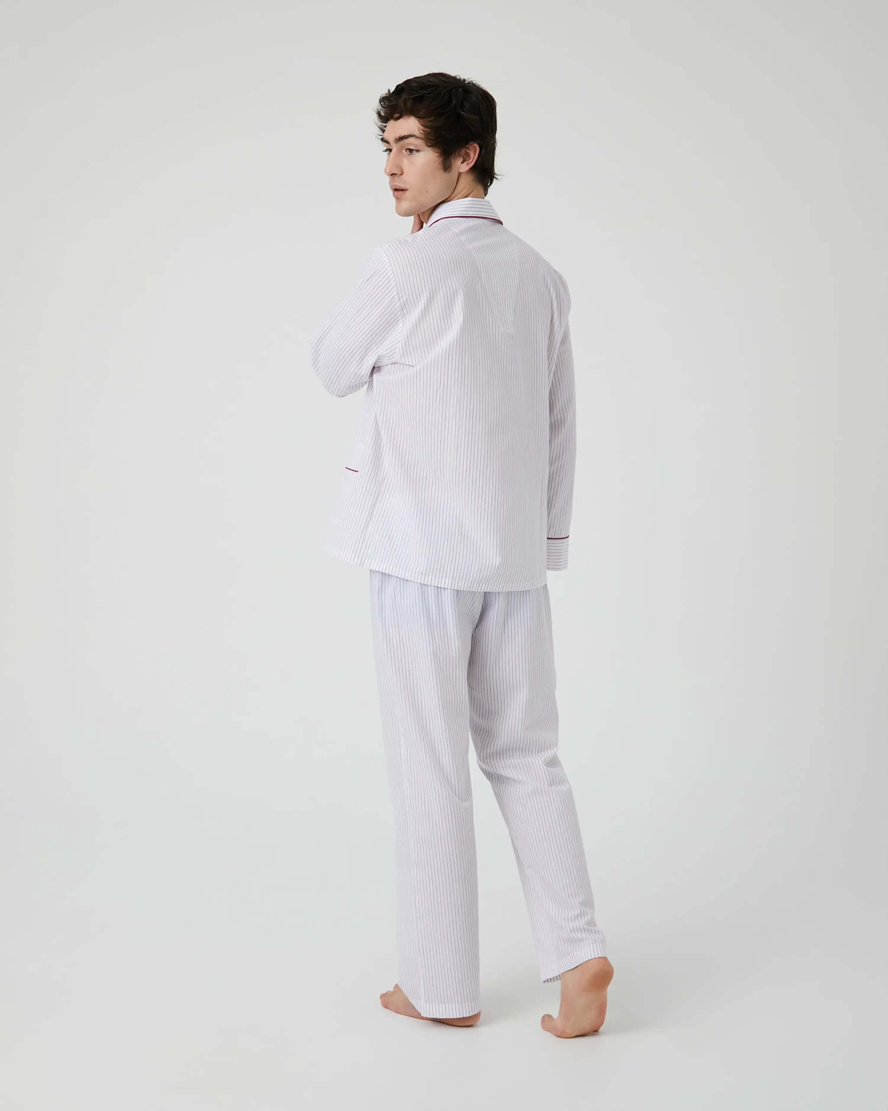 Pijama largo de hombre Kiff Kiff de tela con raya bicolor