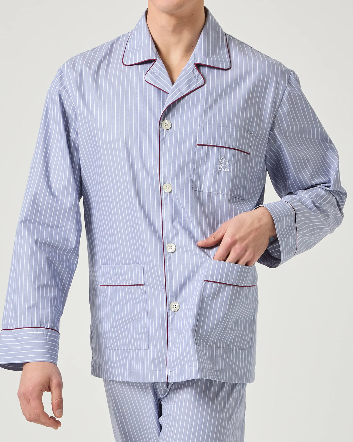Pijama largo de hombre Kiff Kiff de tela con rayas