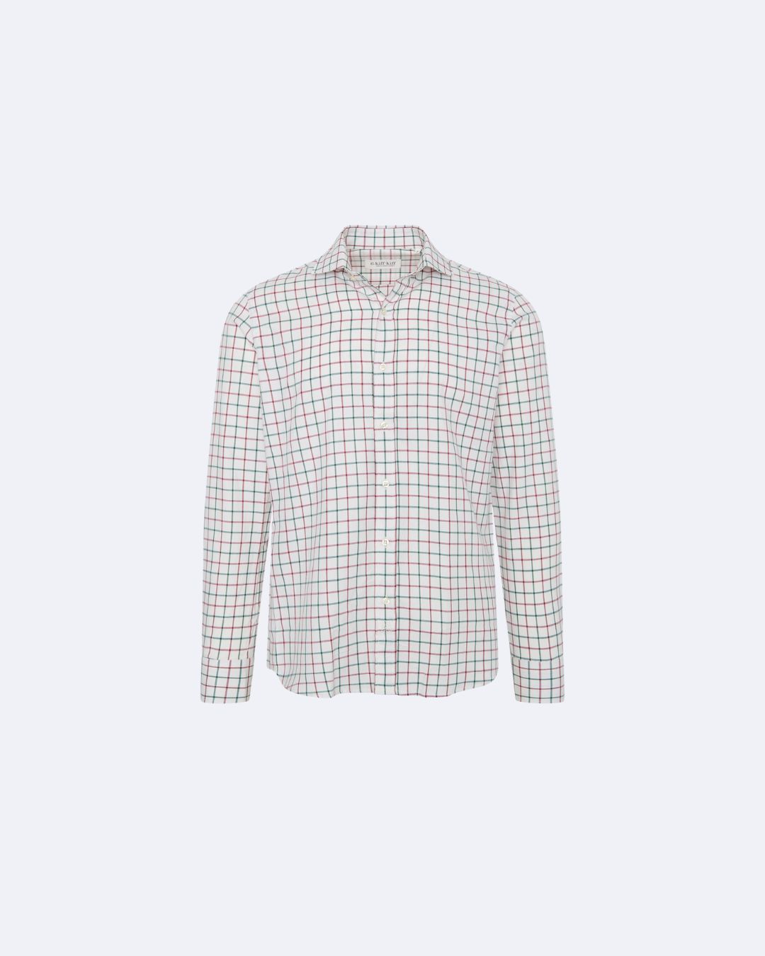 Camisa casual de algodón cuadros verde grana