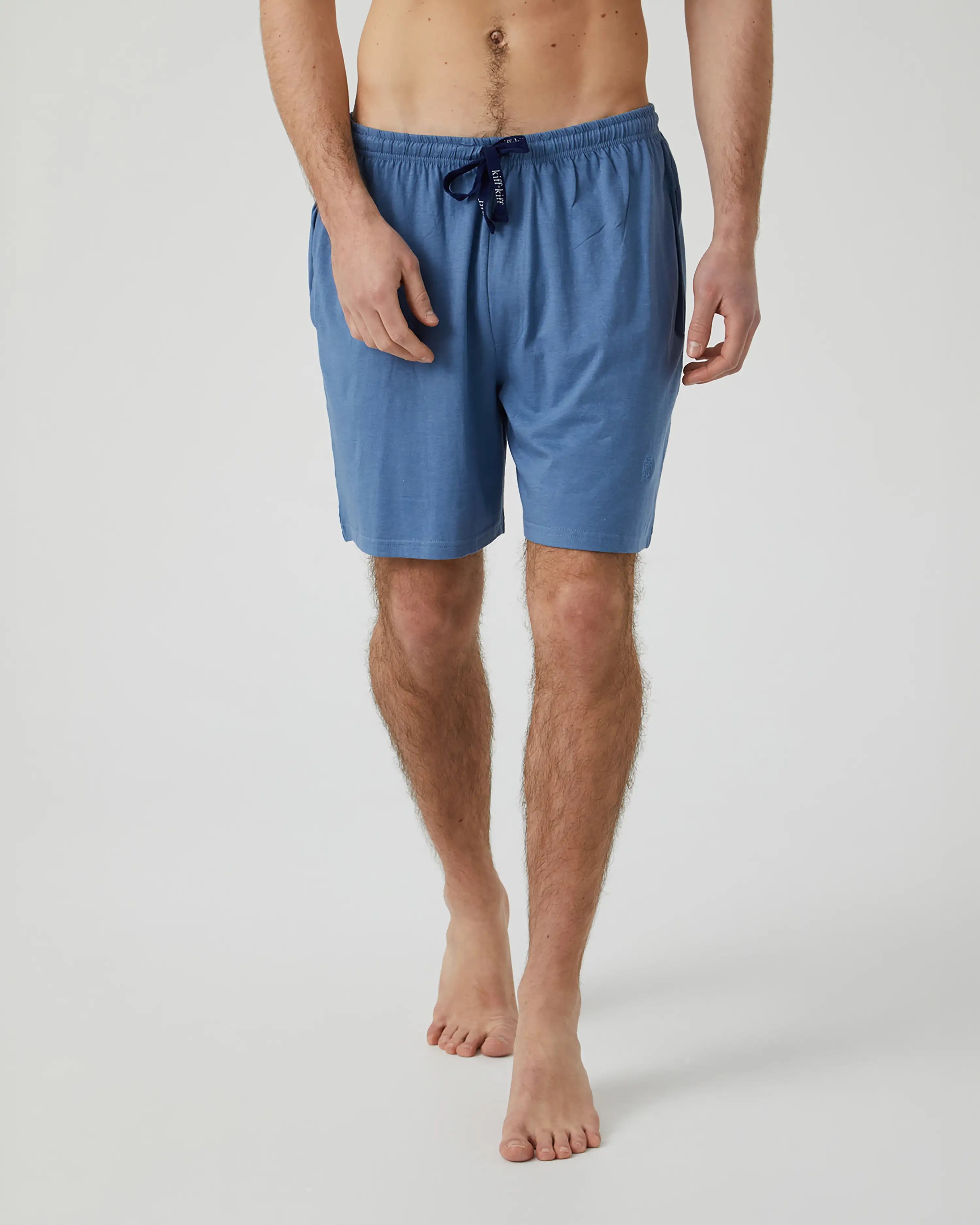 Pantalón de Pijama Corto en punto de Algodón Azul Jeans