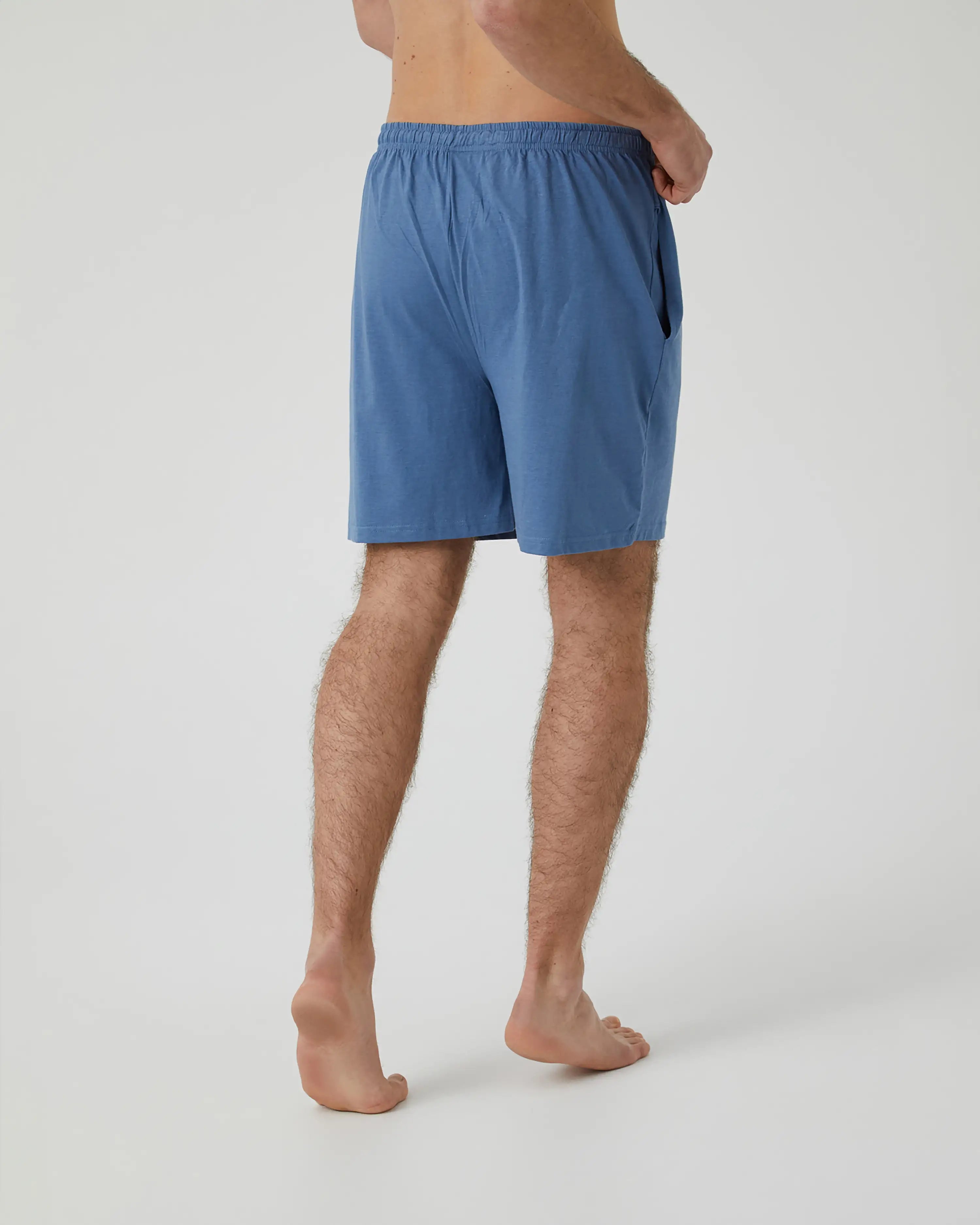 Pantalón de Pijama Corto en punto de Algodón Azul Jeans