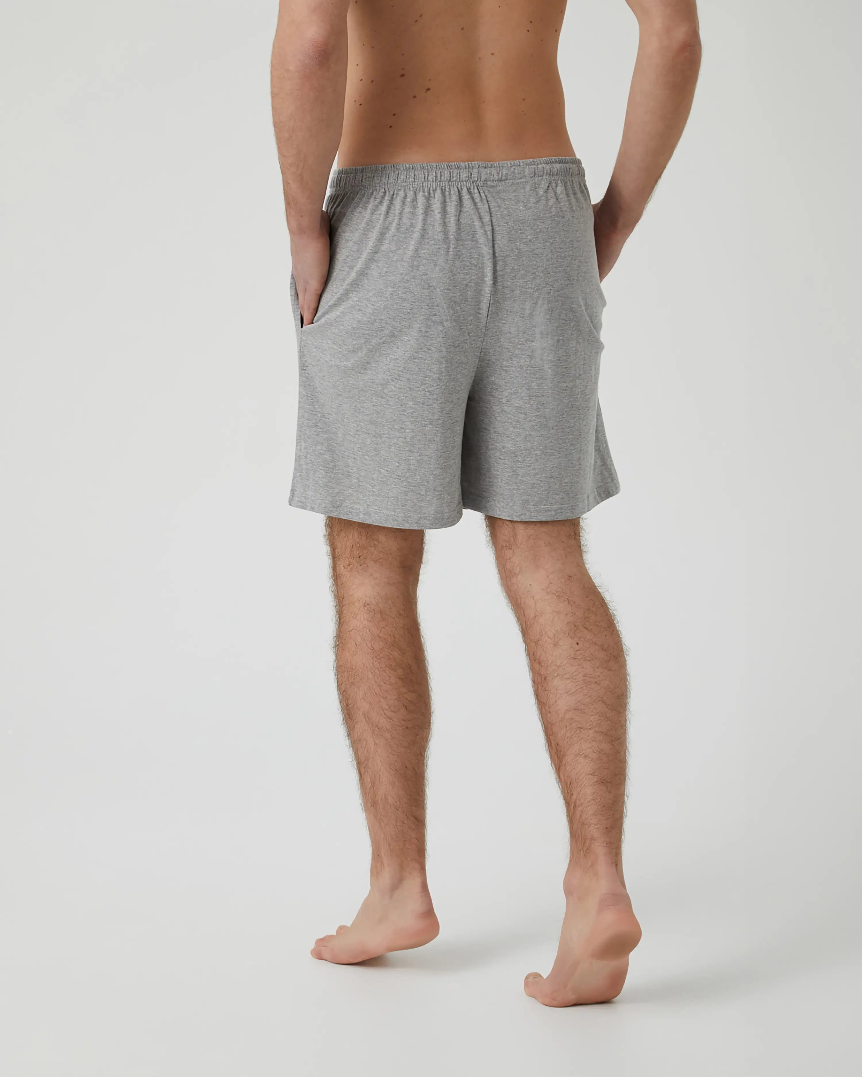 Pantalón de Pijama Corto en punto de Algodón Gris