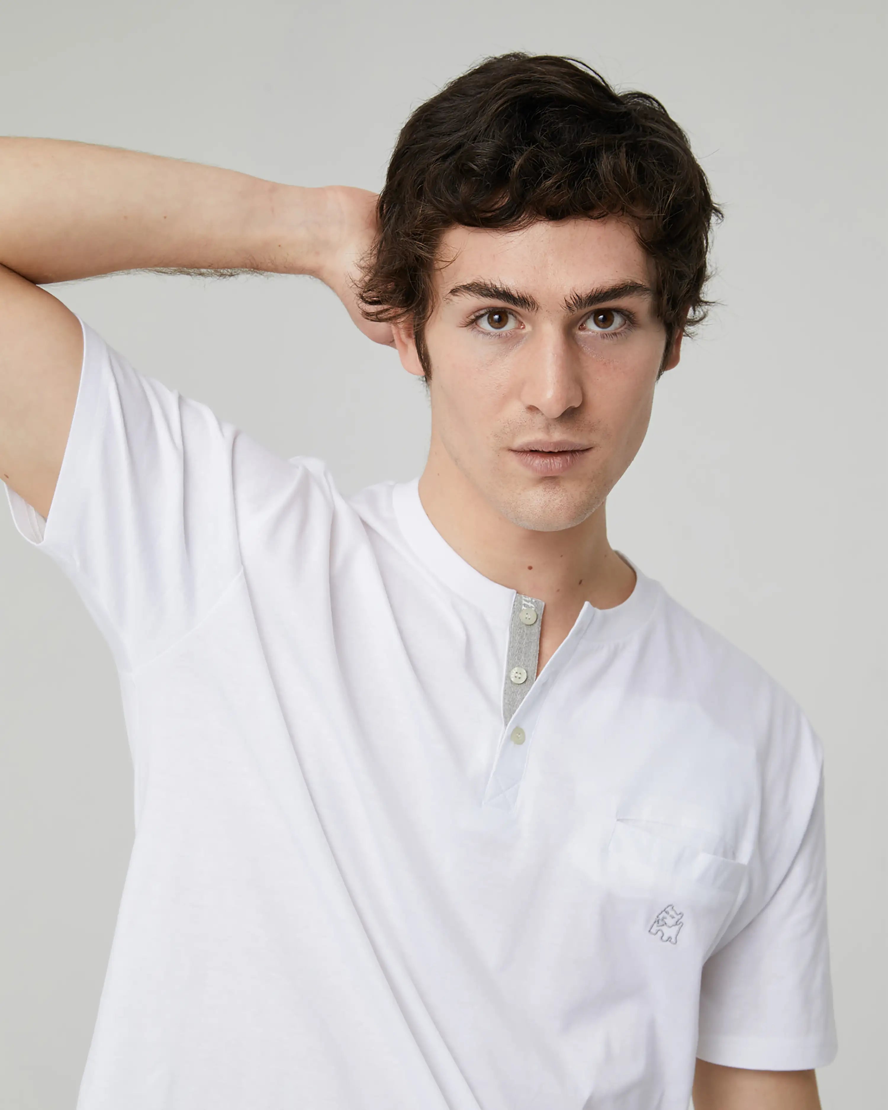 Camiseta pijama de hombre manga corta blanca