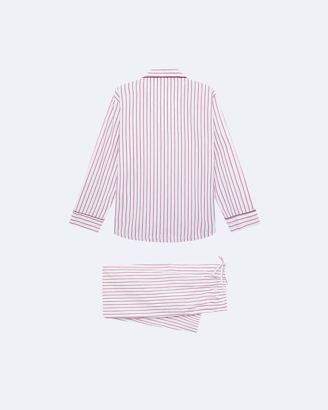 Pijama largo de hombre de tela de popelí­n con rayas