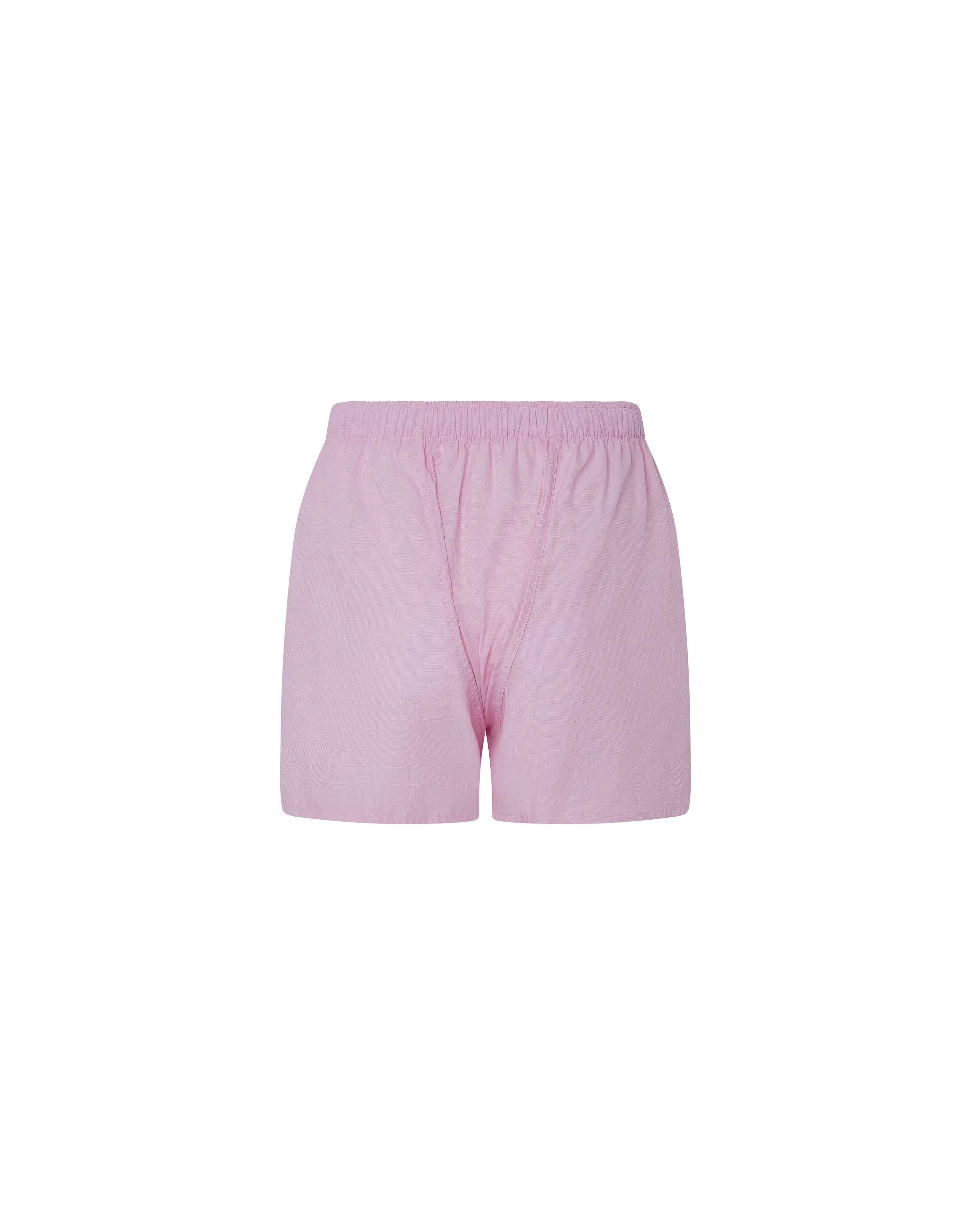 Bóxer de tela liso rosa
