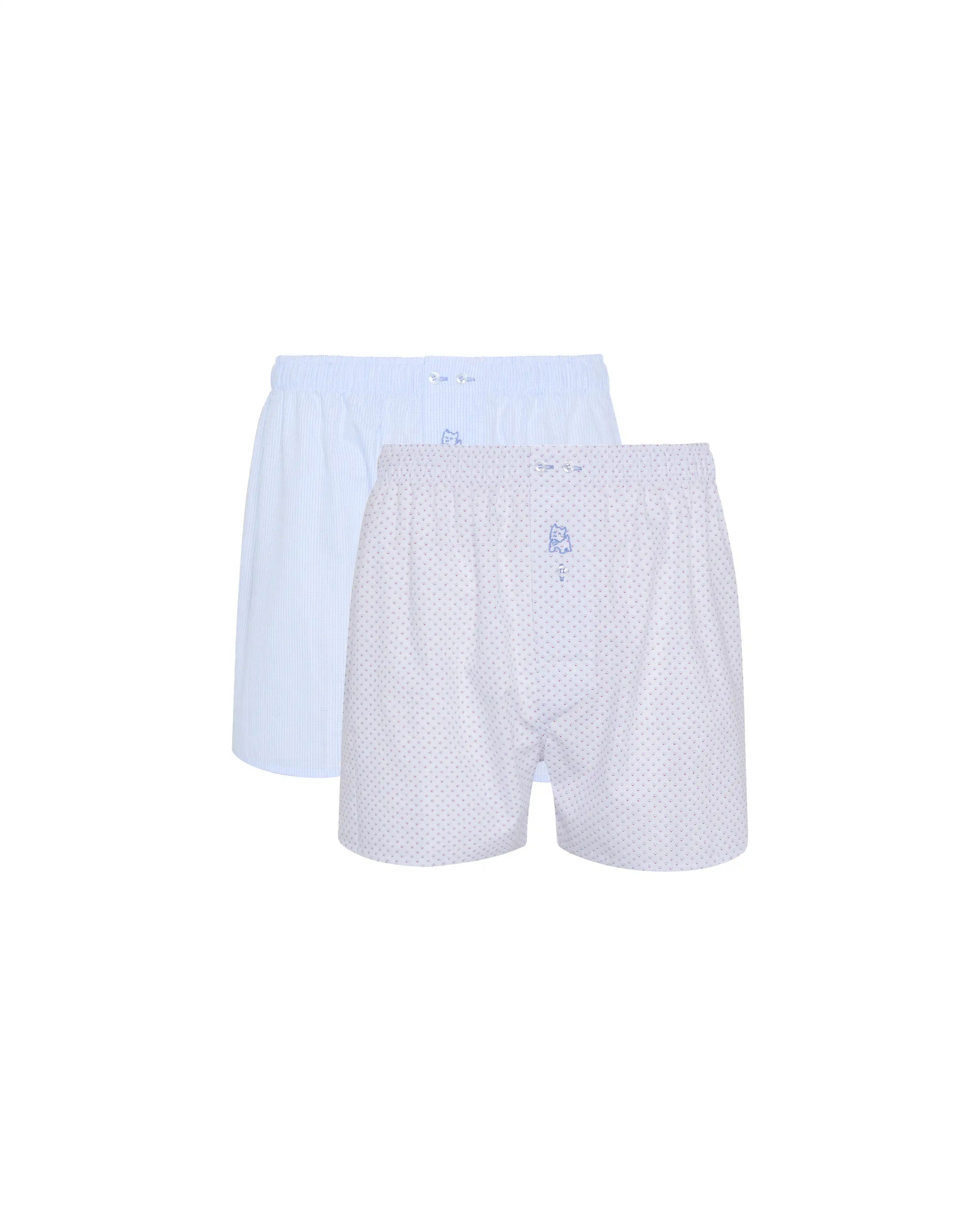 Pack de dos bóxer de tela de hombre Kiff Kiff geométrico/cuadrito