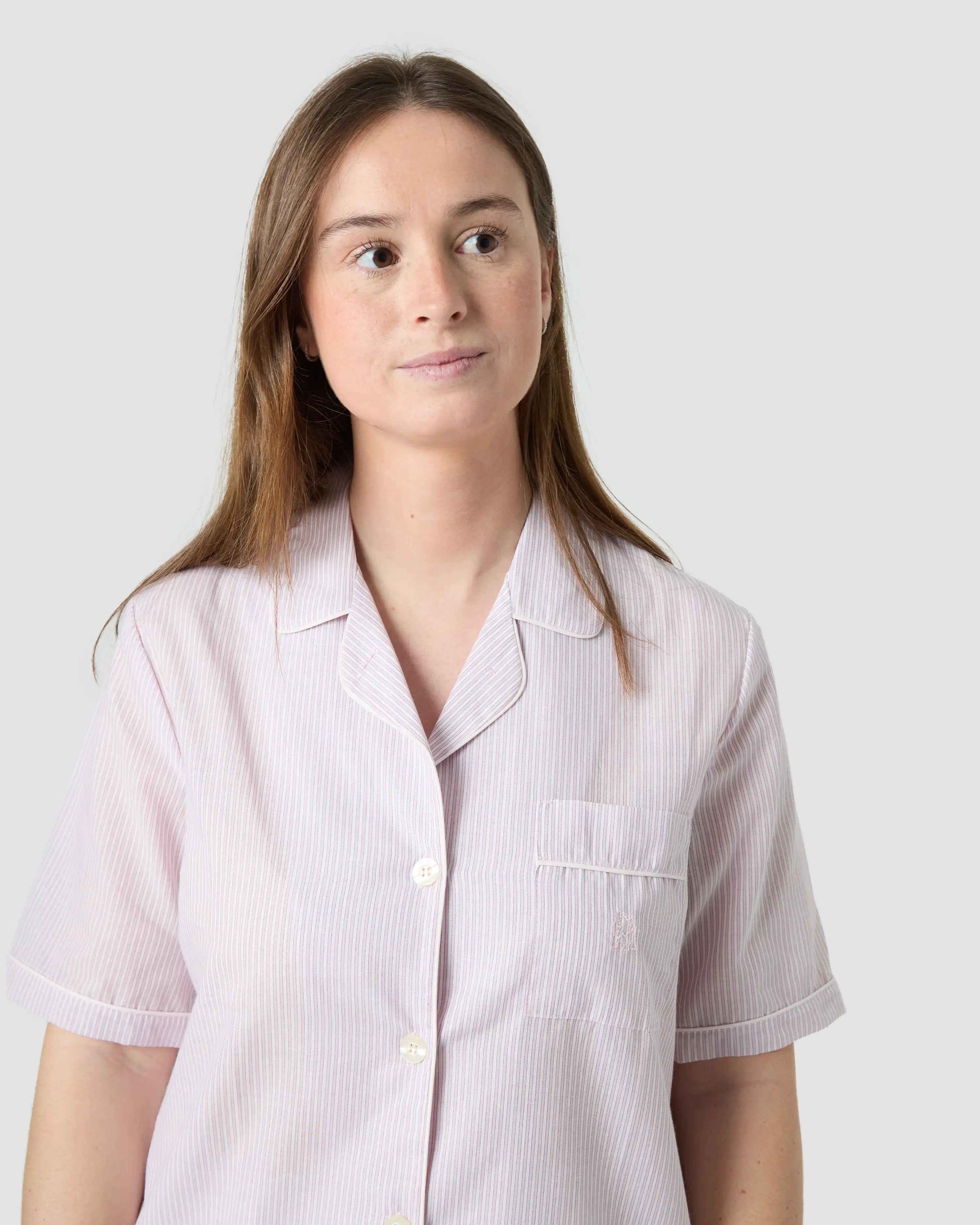 Pijama de mujer corto algodón con rayas
