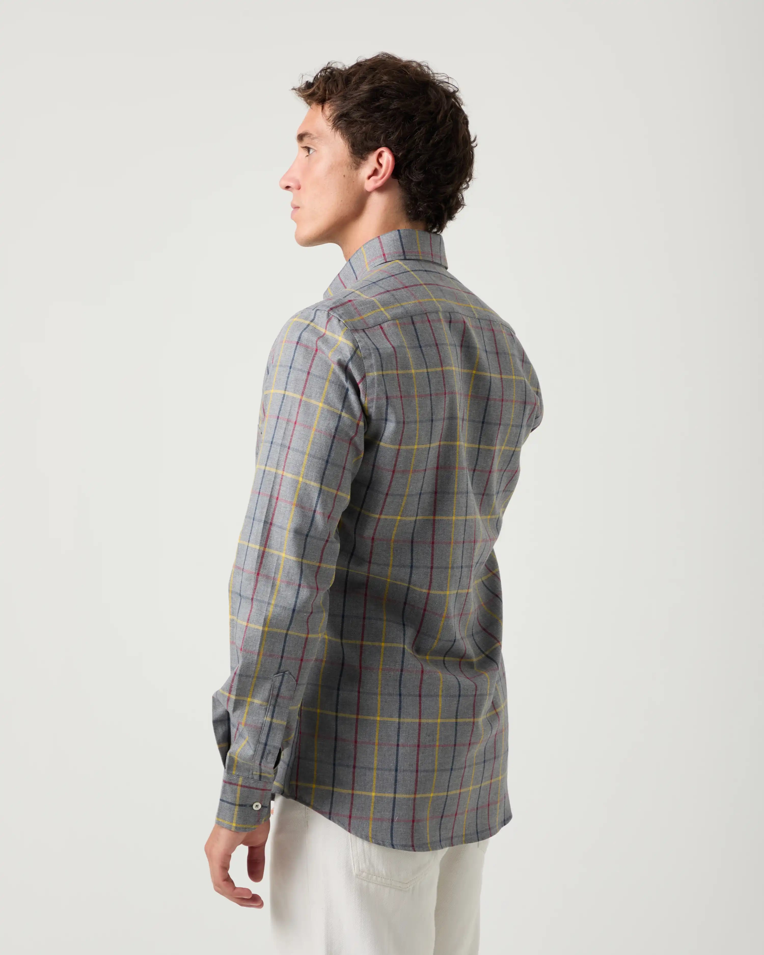 Camisa Sport  Gris cuadros Multicolor