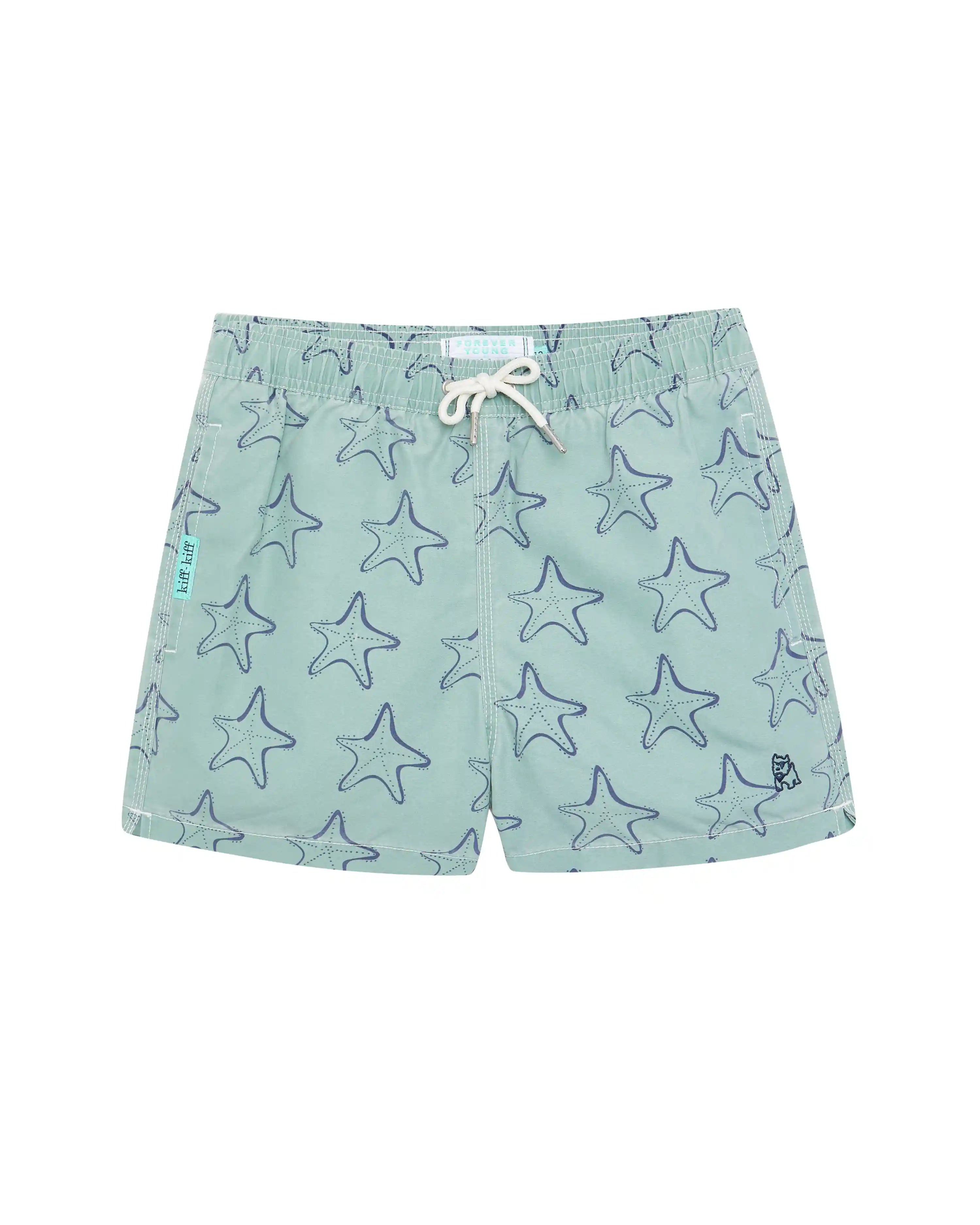 Bañador bermuda niño Kiff Kiff verde lavado estampado Estrella de Mar