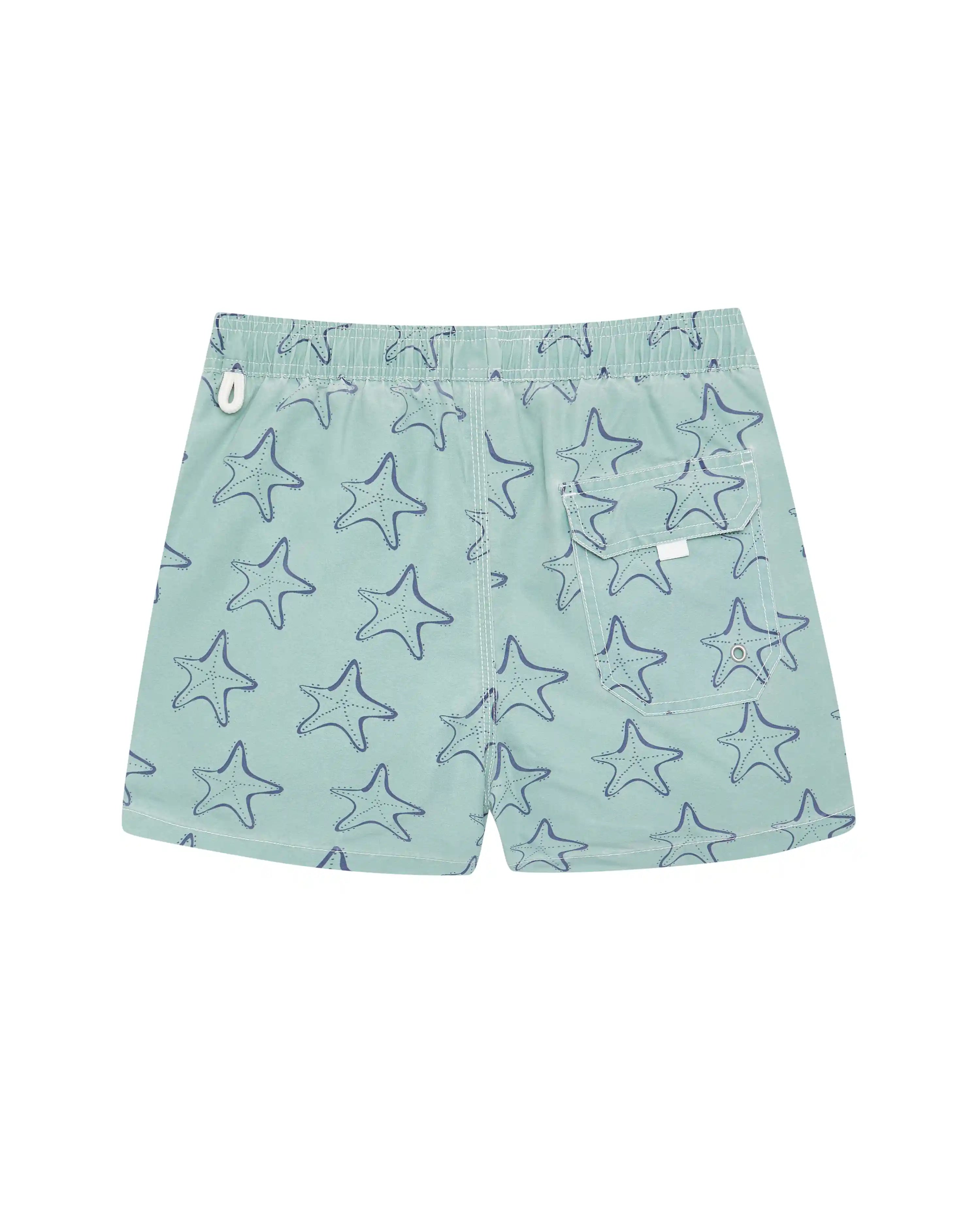 Bañador bermuda niño Kiff Kiff verde lavado estampado Estrella de Mar