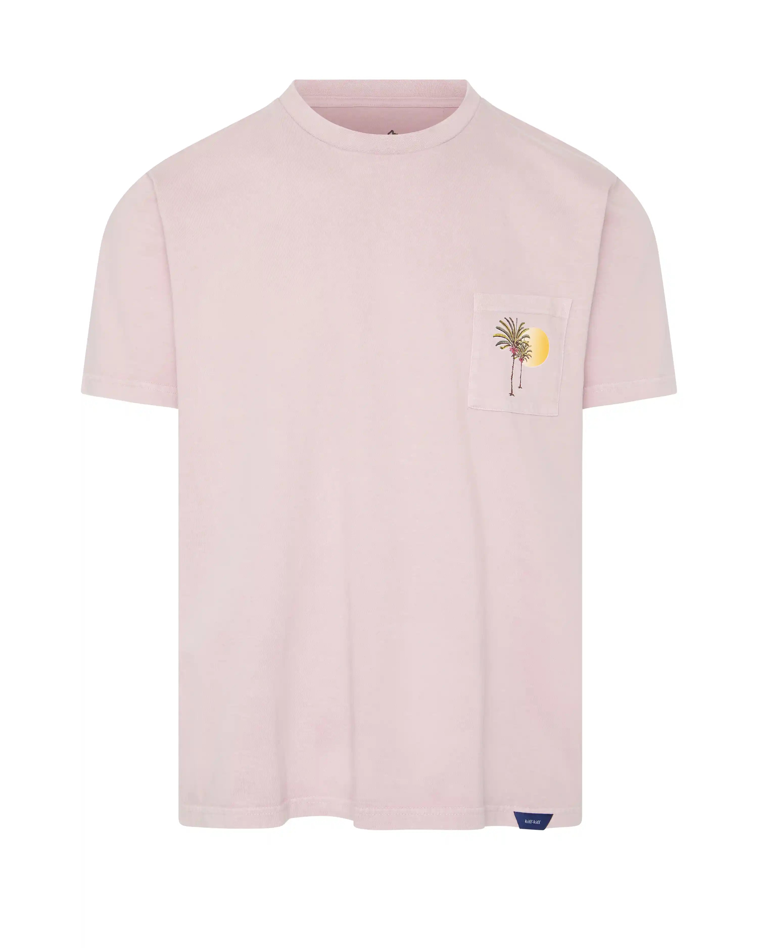 Camiseta de hombre rosa efecto lavado Palmeras Sol