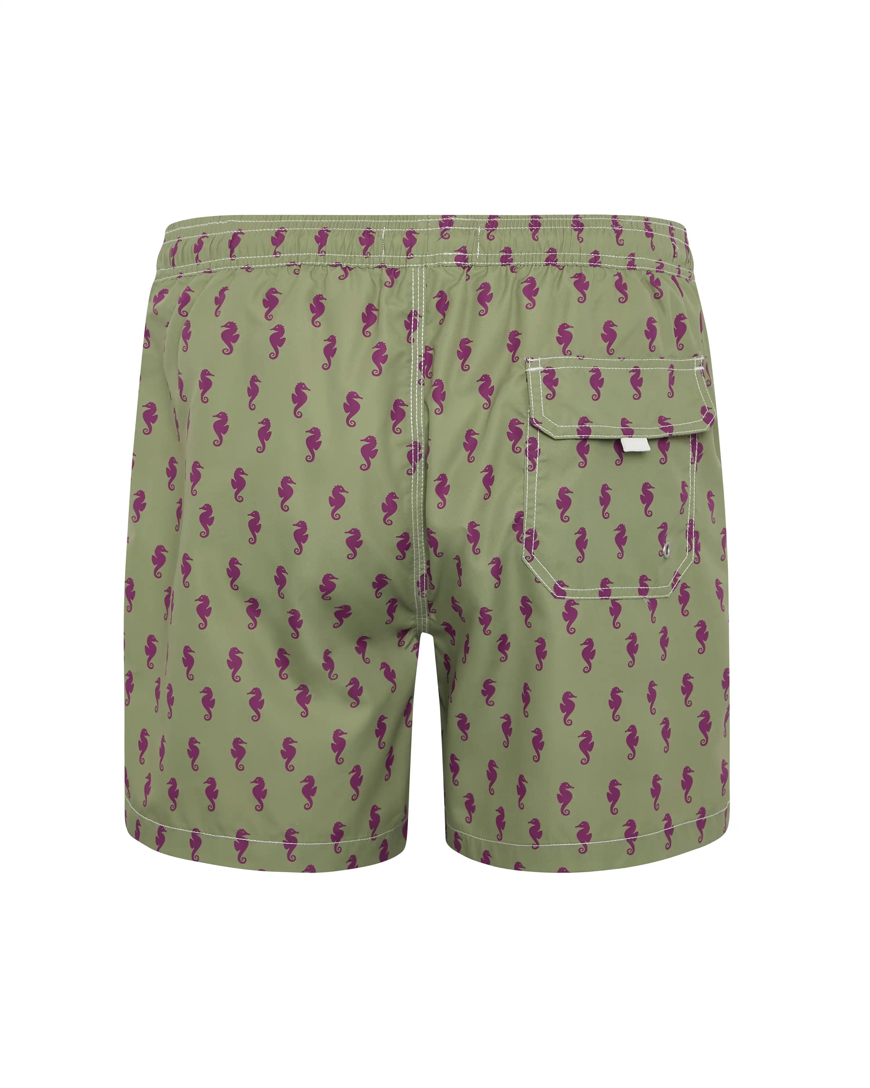 Bañador bermuda hombre Kiff Kiff verde estampado Caballito de Mar