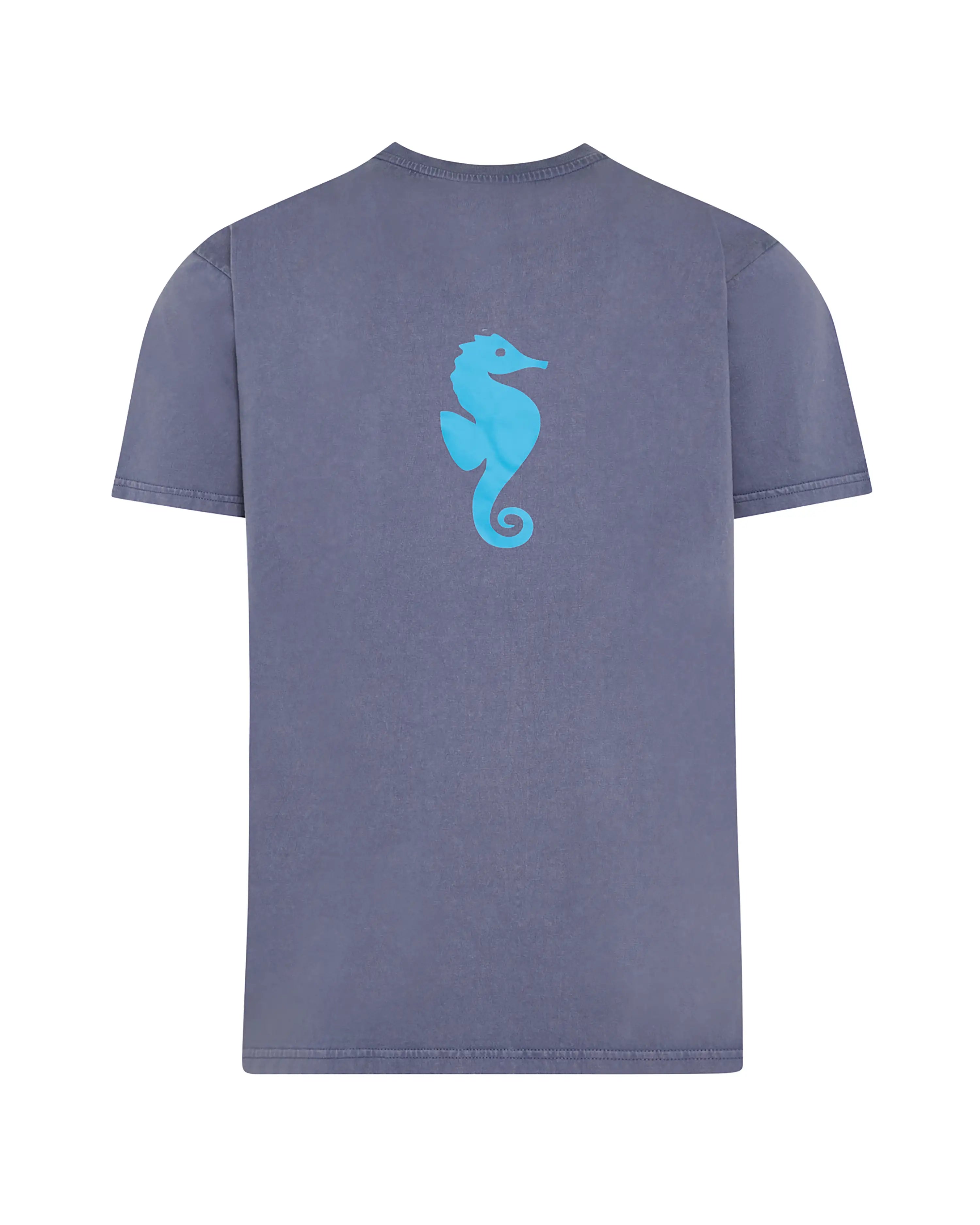 Camiseta de hombre azul efecto lavado Caballito de Mar