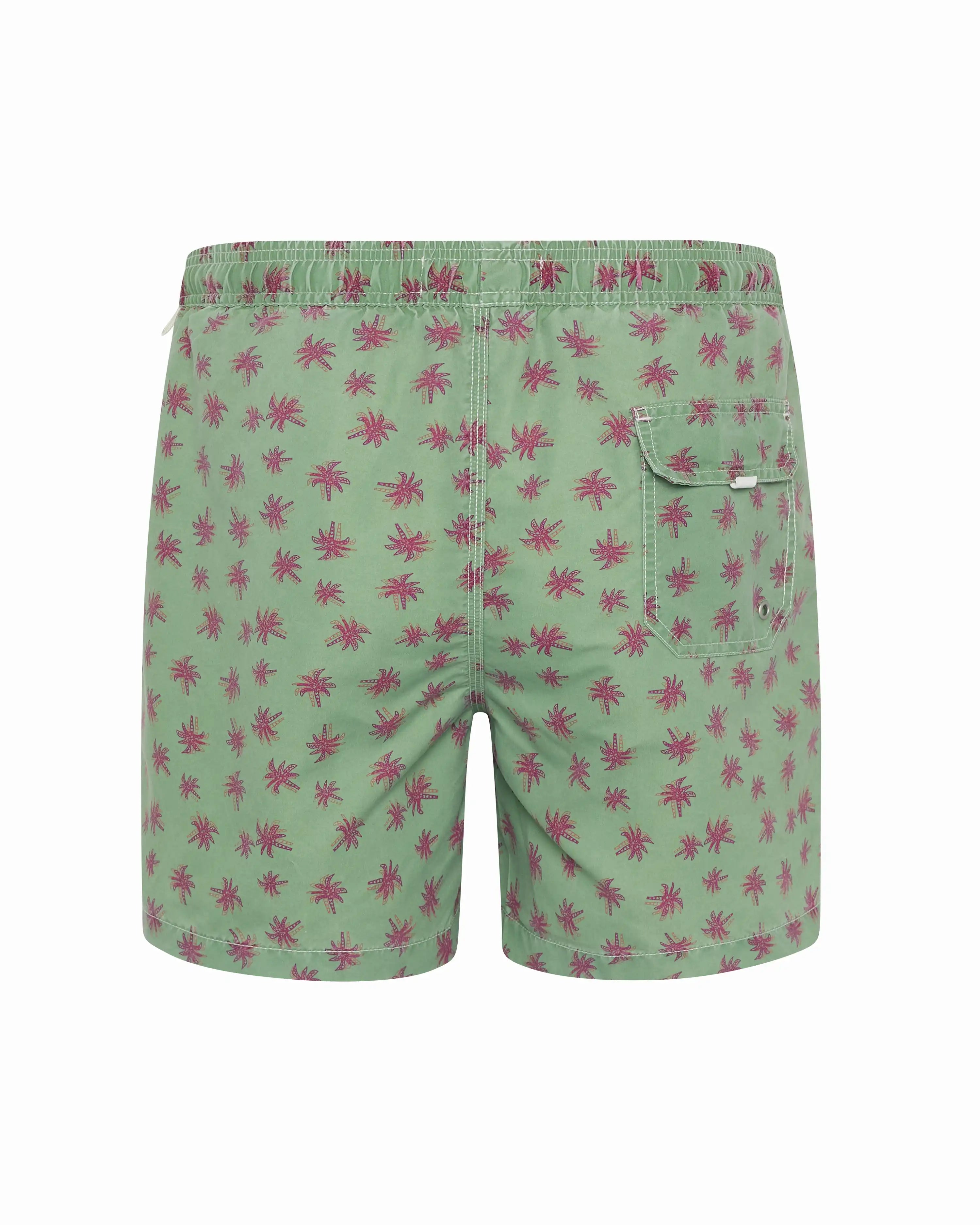 Bañador bermuda Palmeritas verde lavado lavado