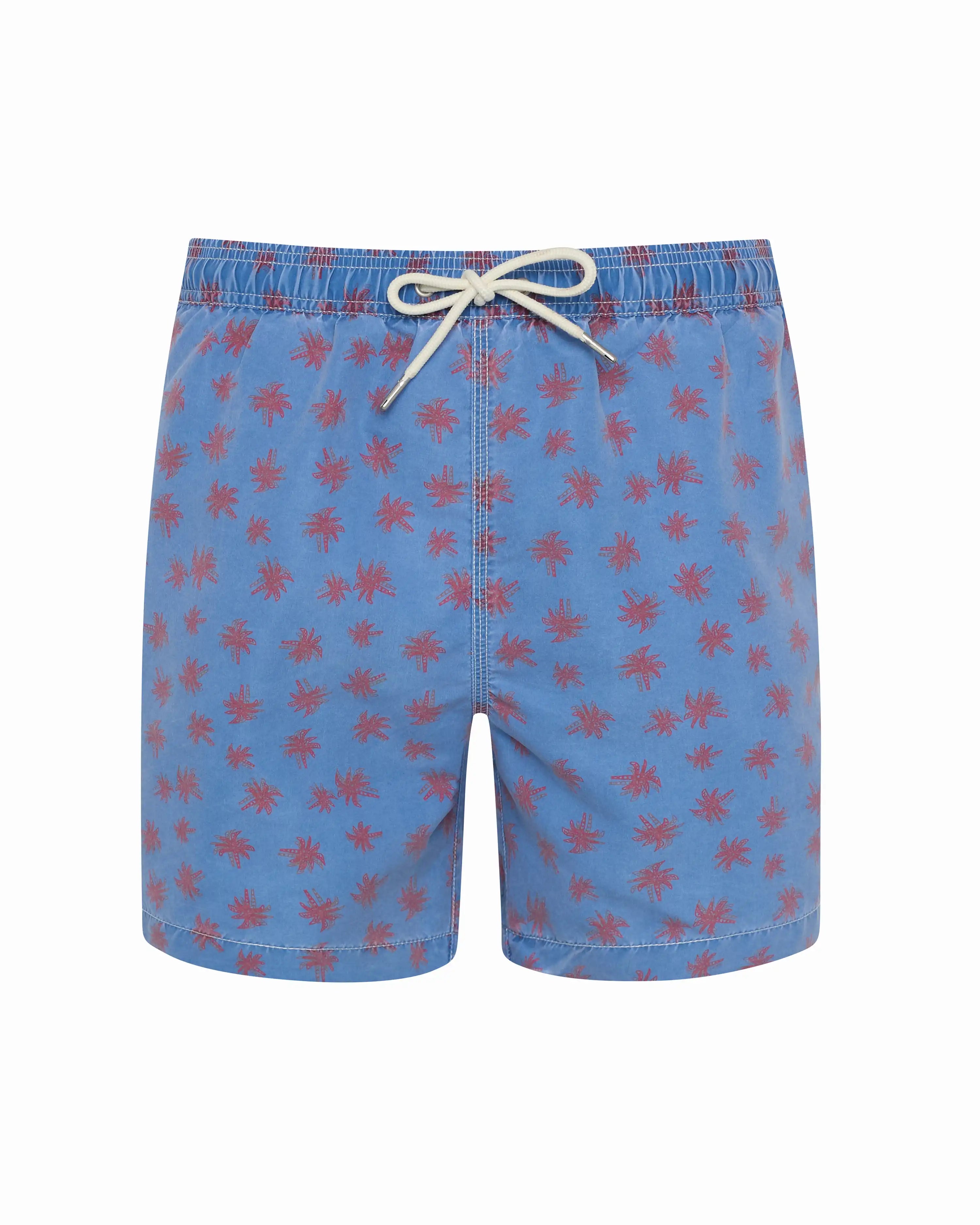 Bañador bermuda Palmeritas azul jeans lavado
