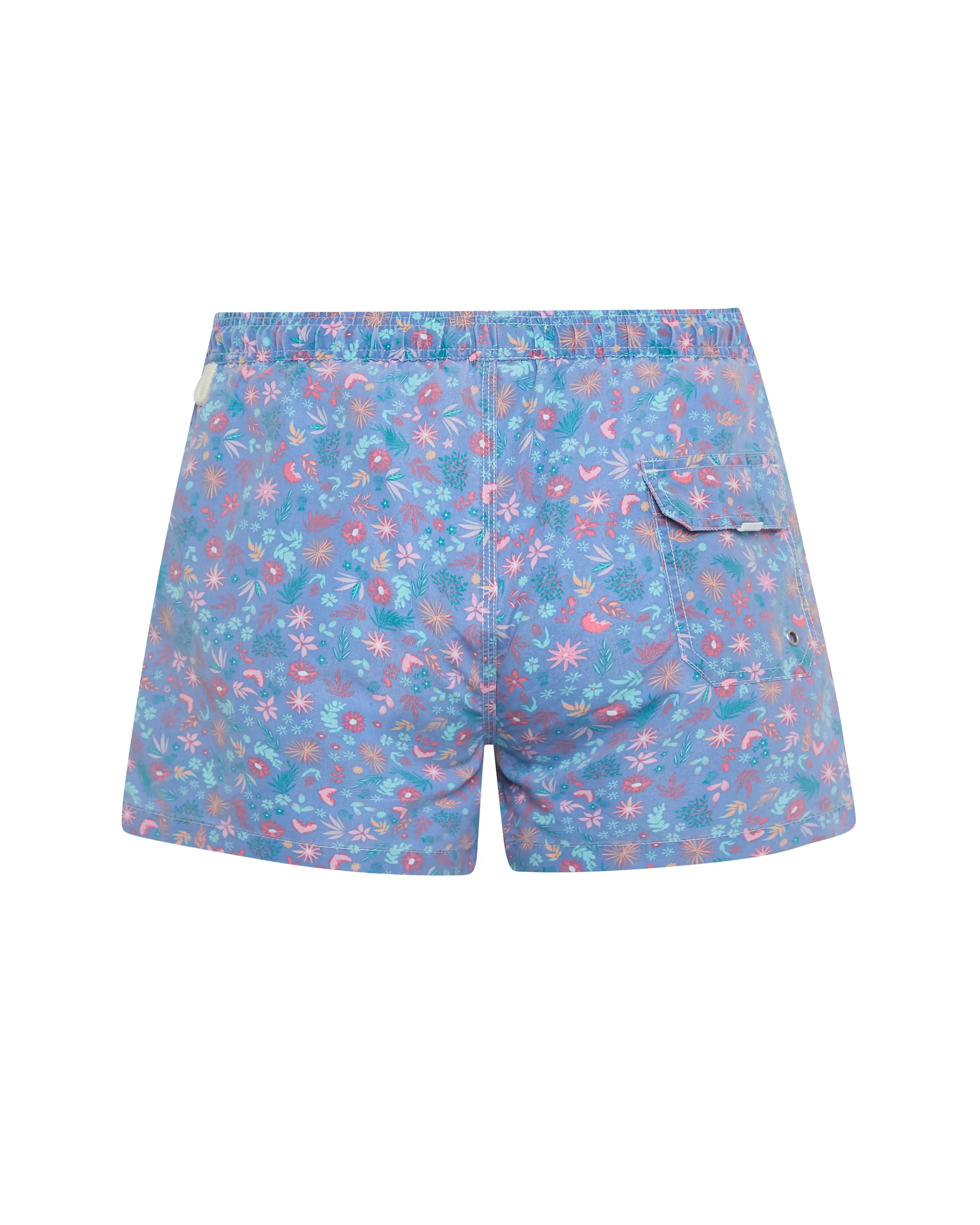 Bañador bermuda niño Kiff Kiff azul lavado estampado Flores