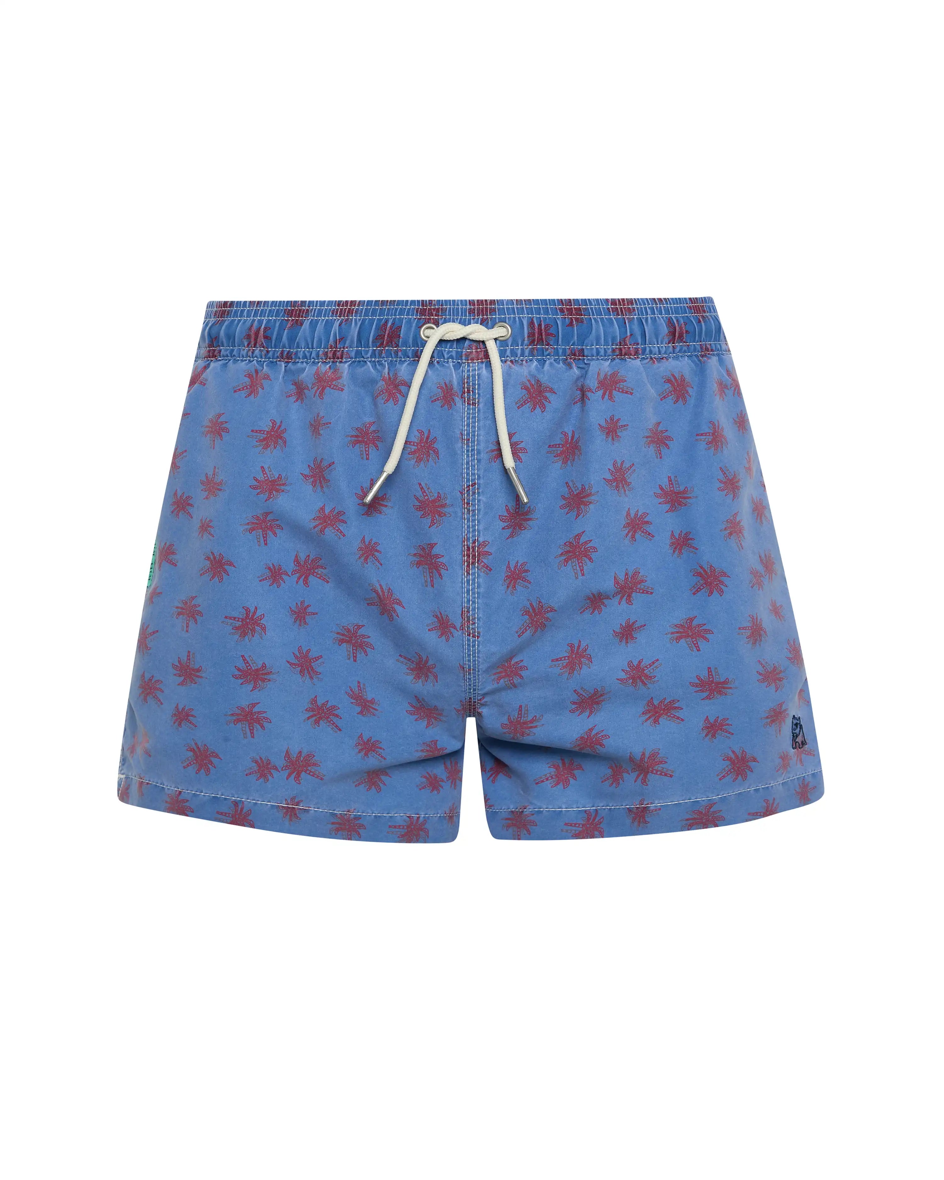 Bañador bermuda niño Kiff Kiff azul lavado estampado Palmeras