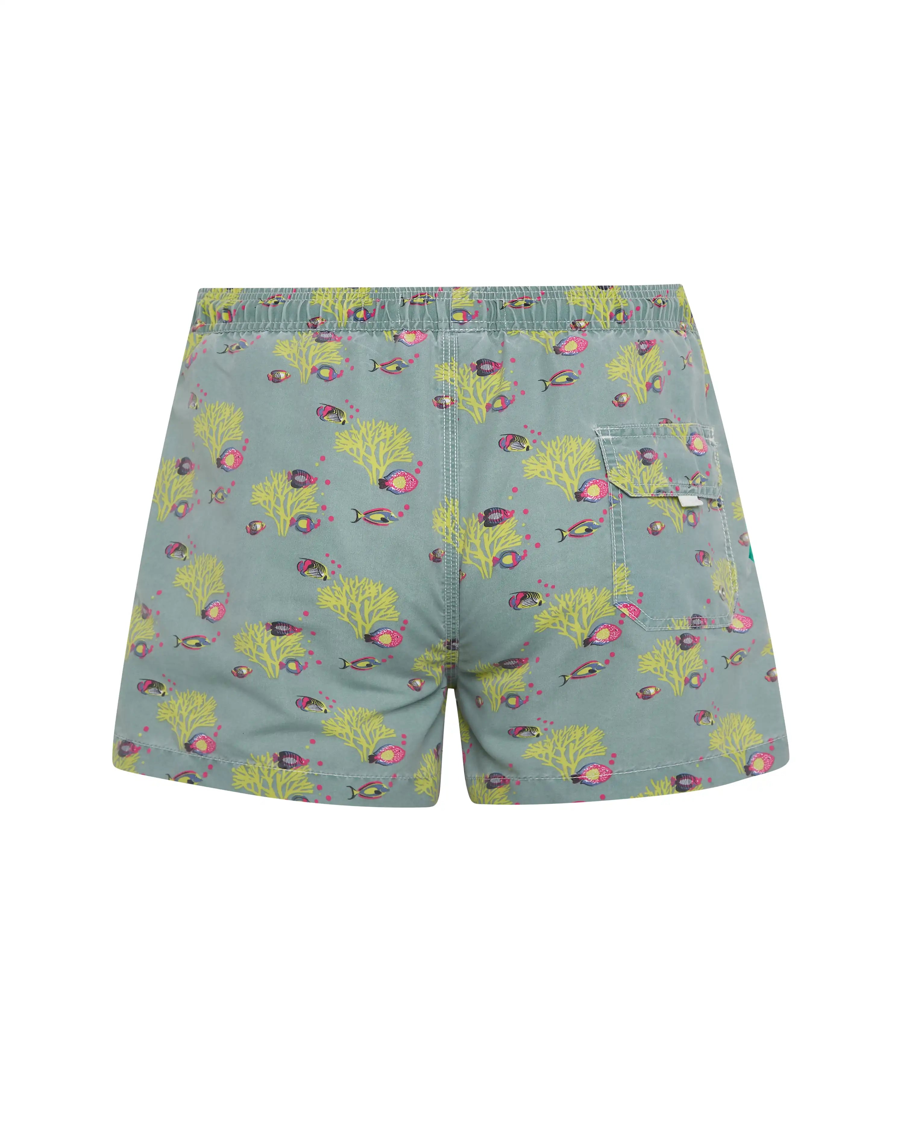 Bañador bermuda niño Kiff Kiff verde lavado estampado Mundo Marino