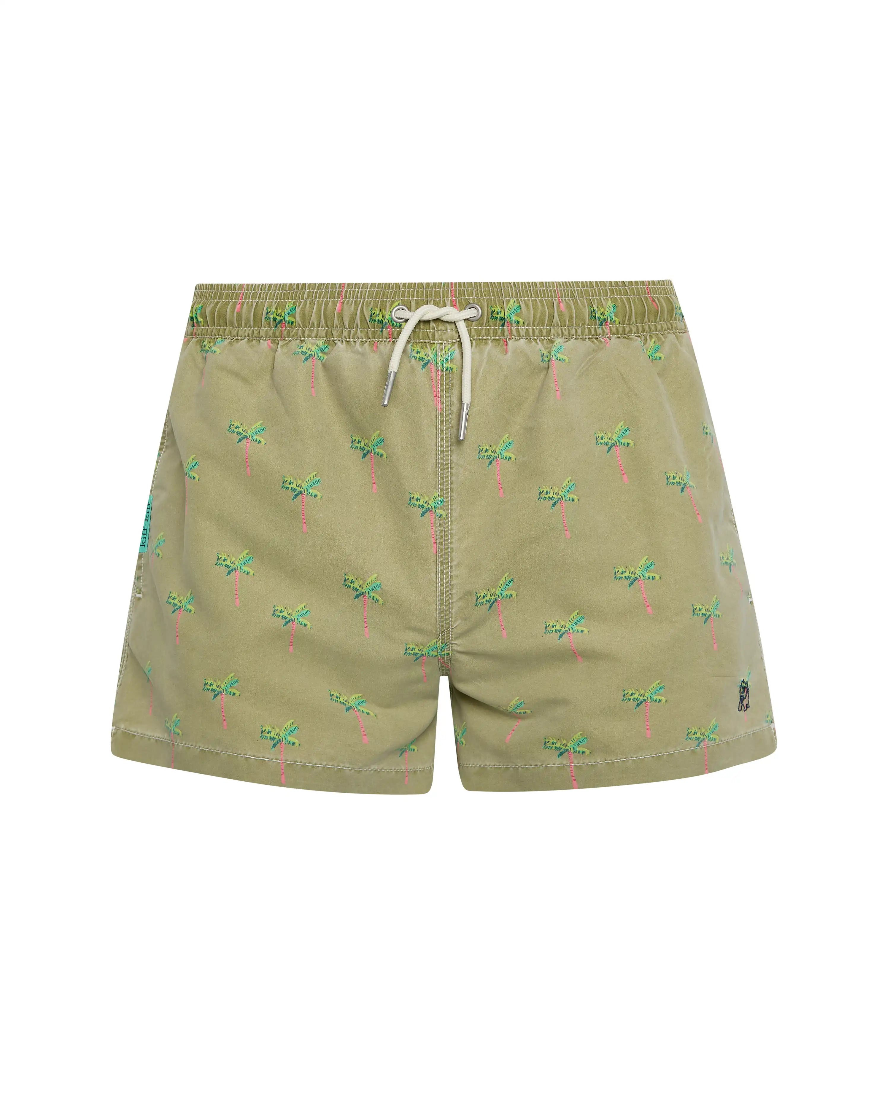 Bañador bermuda niño Kiff Kiff verde lavado estampado Palmeras