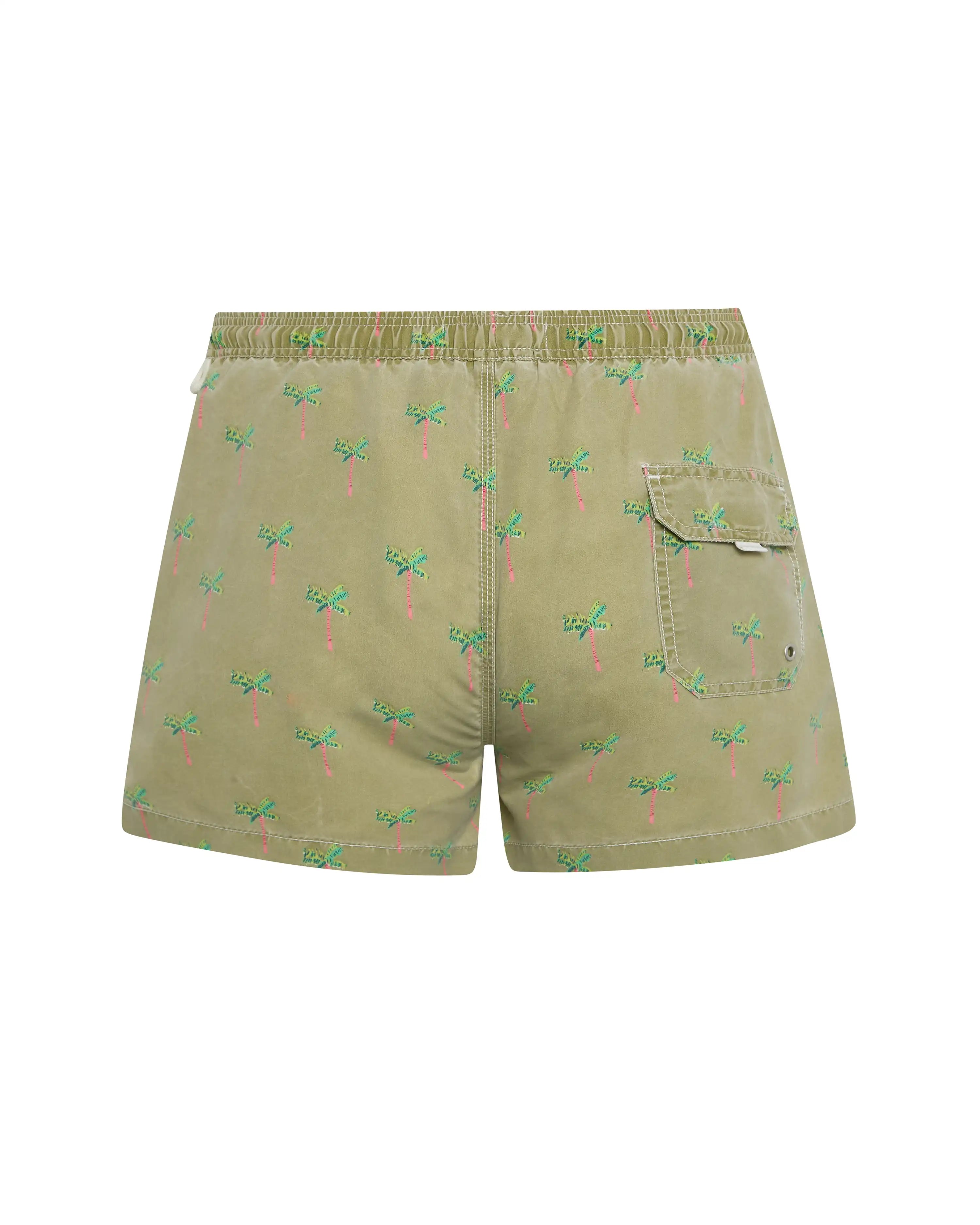 Bañador bermuda niño Kiff Kiff verde lavado estampado Palmeras