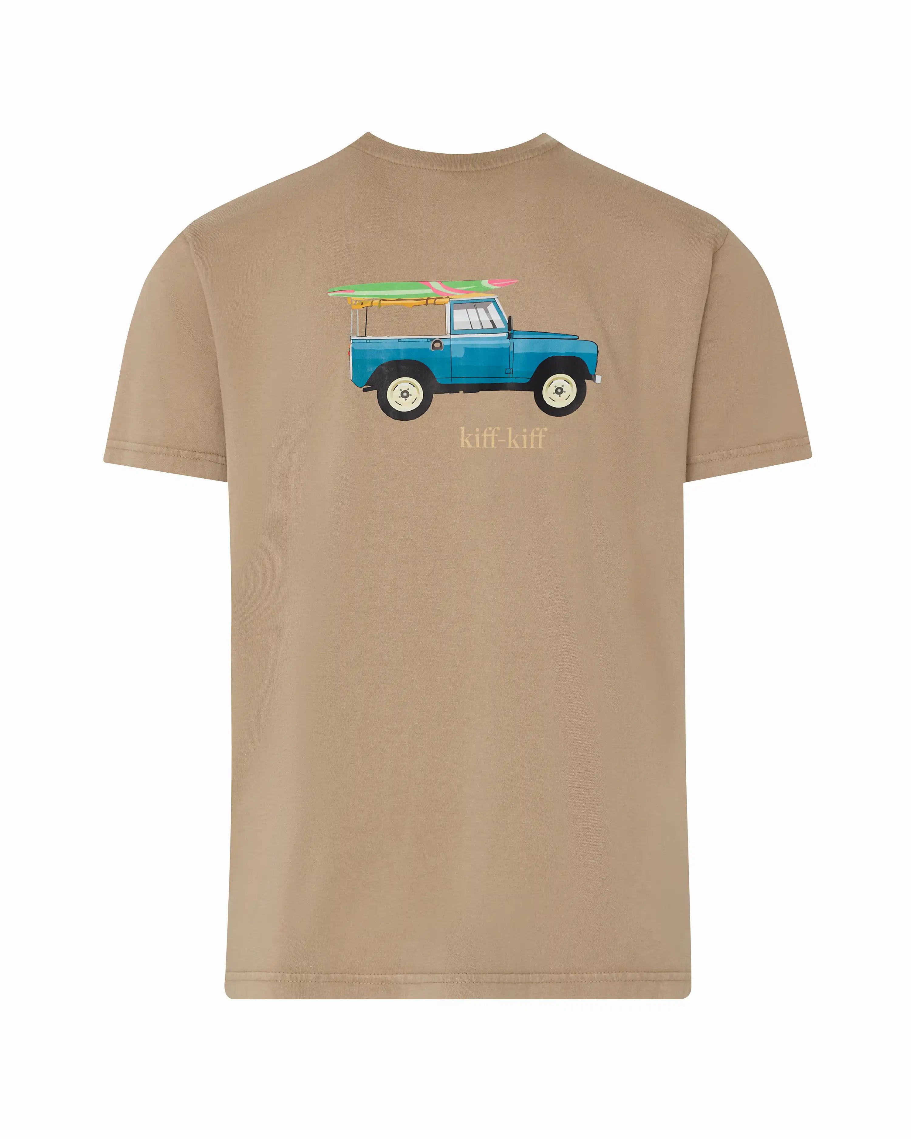 Camiseta de hombre beige efecto lavado Todoterreno con tabla