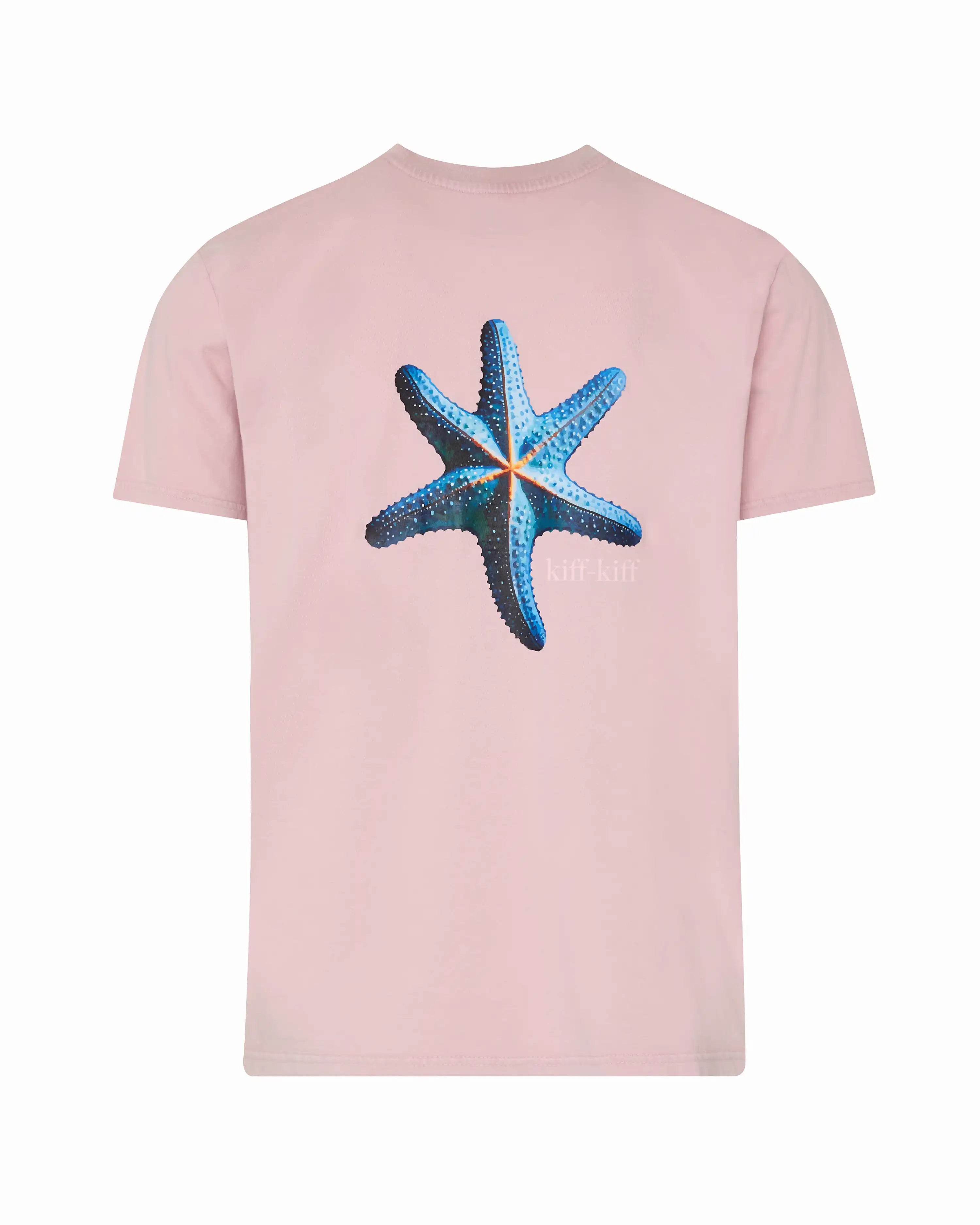 Camiseta de hombre rosa efecto lavado Estrella de Mar