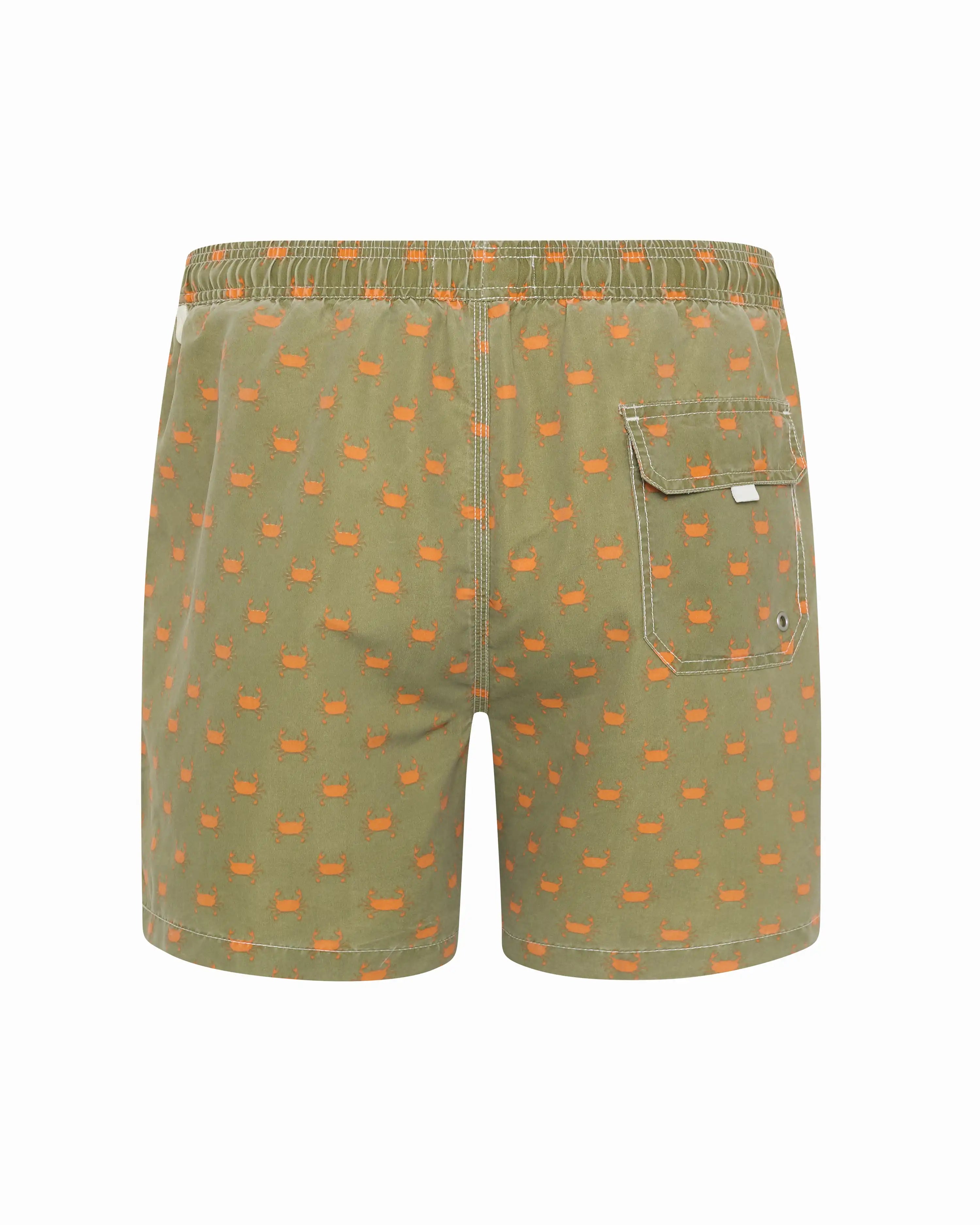 Bañador bermuda hombre Kiff Kiff verde  lavado estampado cangrejos